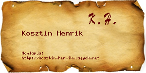 Kosztin Henrik névjegykártya