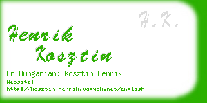 henrik kosztin business card